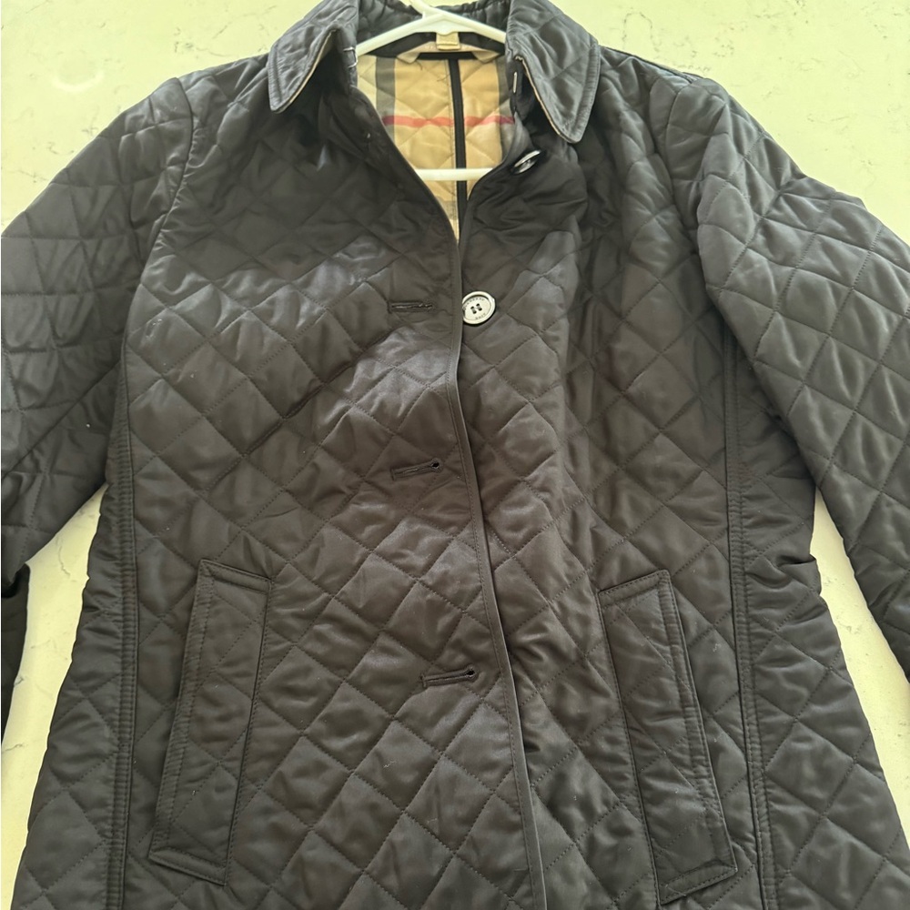 Black Burberry quilted jacket size small